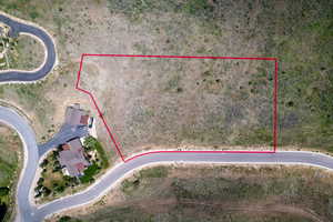 Aerial view of property's location featuring property boundaries highlighted