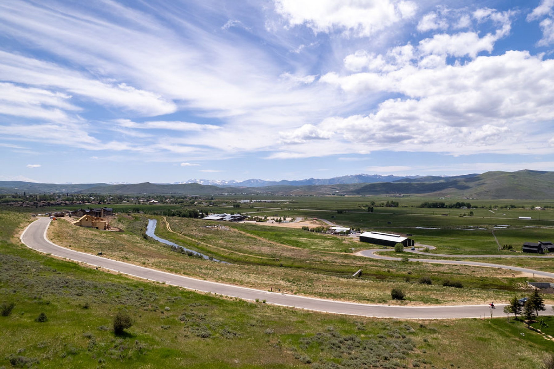 View of mountain background with rural landscape