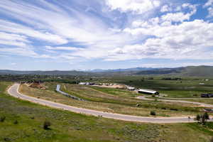 View of mountain background with rural landscape