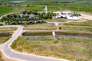 Overview of rural landscape with a large body of water