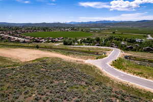 Bird's eye view of a mountain backdrop