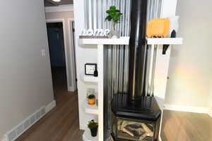 Detailed view of wood finished floors