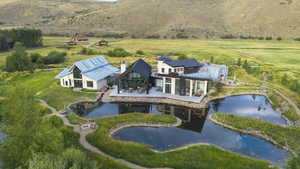 Aerial view of sparsely populated area