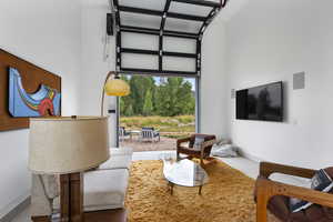 Living room featuring baseboards