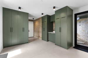 Unfurnished bedroom featuring two closets