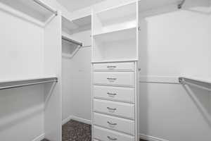 View of walk in closet