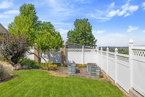 View of fenced backyard