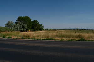 View of asphalt road with a view of countryside