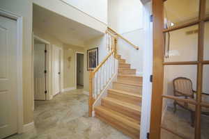 Stairs with baseboards
