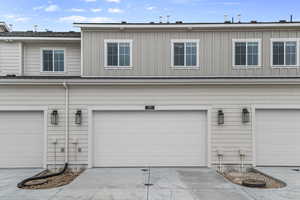 Garage with driveway