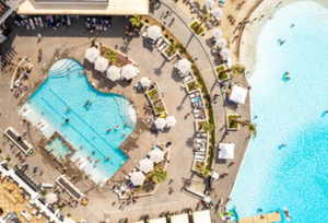 Bird's eye view of Lagoon and pool area