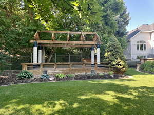 View of yard and gazebo