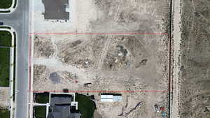 Aerial overview of property's location with property boundaries highlighted