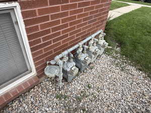 Exterior view of brick siding