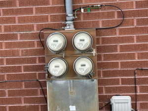 Exterior view of brick siding and electric meter