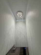 Detailed view of a chandelier
