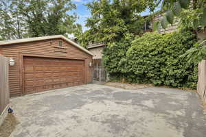 View of detached 2 car garage