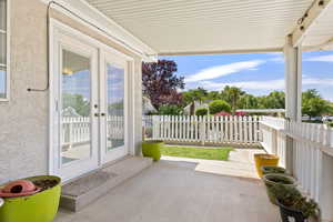 View of patio with french doors