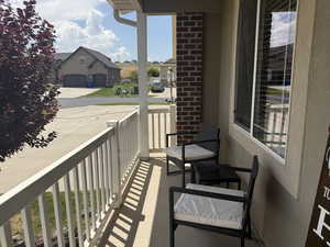 View of covered porch