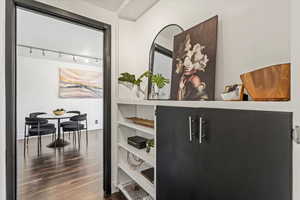 Detailed view of wood finished floors