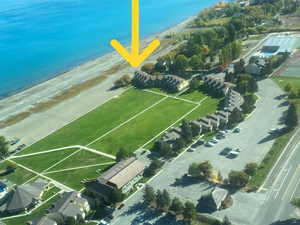Aerial view of Ideal Beach Resort and the Condominium location adjacent to the Beach & Lake
