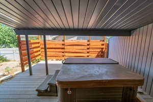 Deck with a hot tub