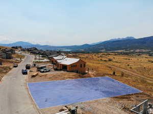 View of mountain background with nearby suburban area