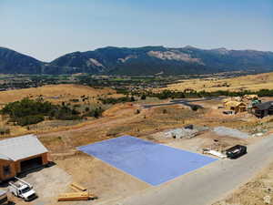 Mountain view with rural landscape
