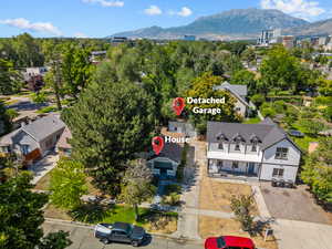 View of subject property with mountains
