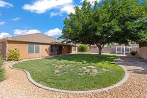 View of fenced backyard