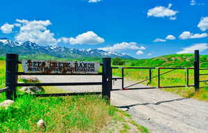 Gate with a mountain view