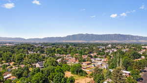 Aerial view of a mountainous background