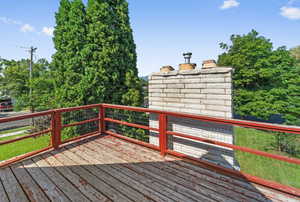 View of wooden deck