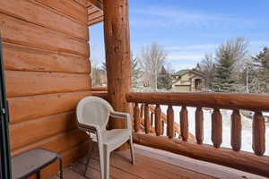 View of wooden deck