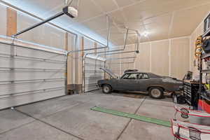 View of  three car garage