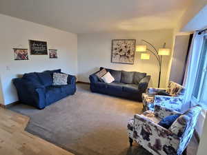 Living room featuring baseboards and wood finished floors