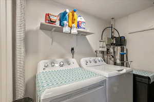 Laundry room with washer and clothes dryer