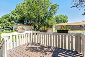 View of wooden deck