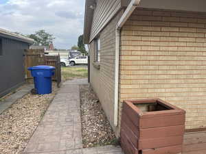 View of home's exterior with brick siding