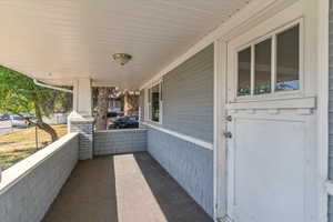 View of covered porch