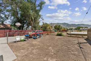 View of yard featuring a mountain view