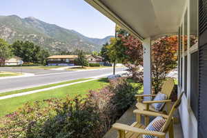 Porch with a mountain view