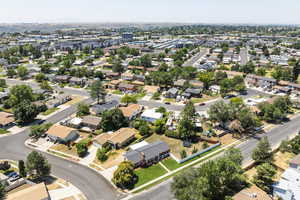 Aerial view of residential area