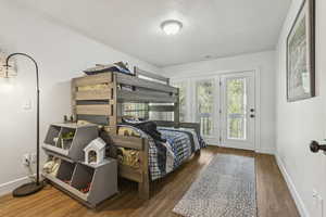 Very cool bunk room with access to the deck