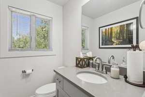 Bathroom with toilet and vanity