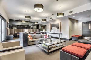 View of carpeted living room