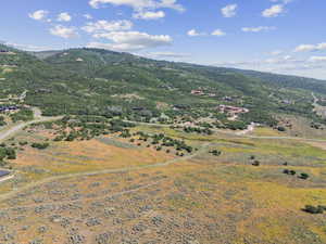 Bird's eye view of a mountain backdrop