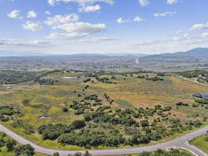 Aerial view of a mountainous background