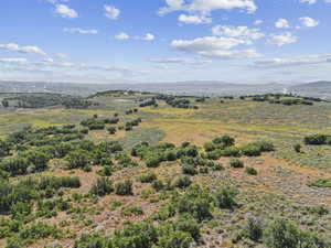 Aerial view of a mountainous background