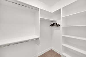 basement bedroom closet.